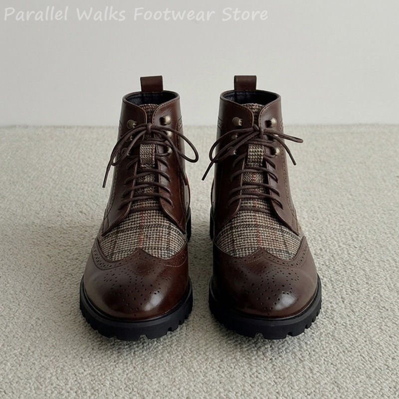 Mens Tweed Plaid Wingtip Brogu - Men'S Shoes Smart recension och pris