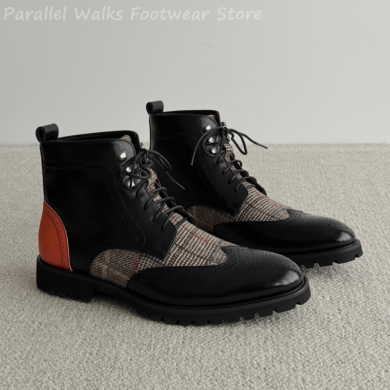 Mens Tweed Plaid Wingtip Brogu - Men'S Shoes Smart recension och pris