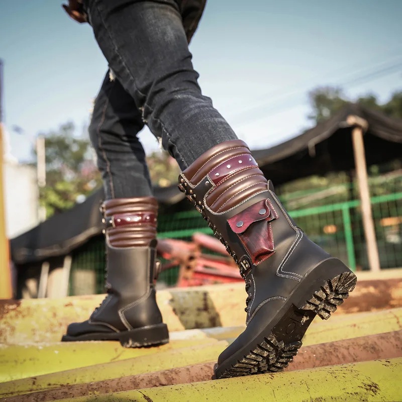 Men Knee High Leather Boots Wi - Men'S Shoes Hoka Sale recension och pris